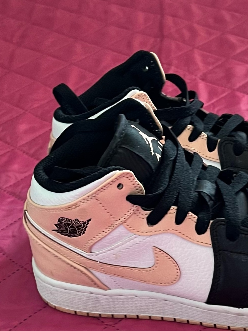Jordan Women's Low-Top Sneakers Peach and Black
